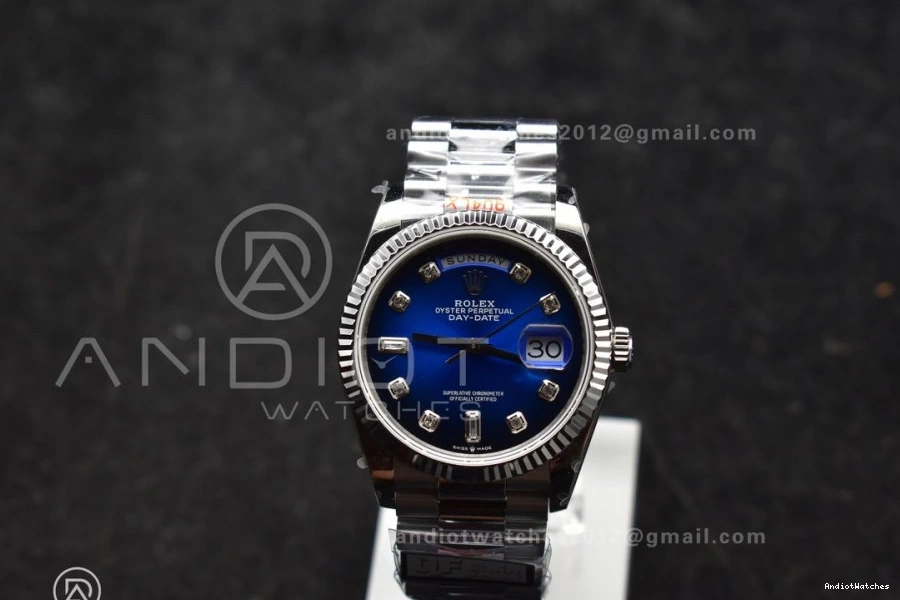 Weight) SS Best 677 Edition 36 QF V5 Dial DayDate on Diamond (Gain Steel FlexibleFit Blue Bracelet vr3255 President 904L 0918